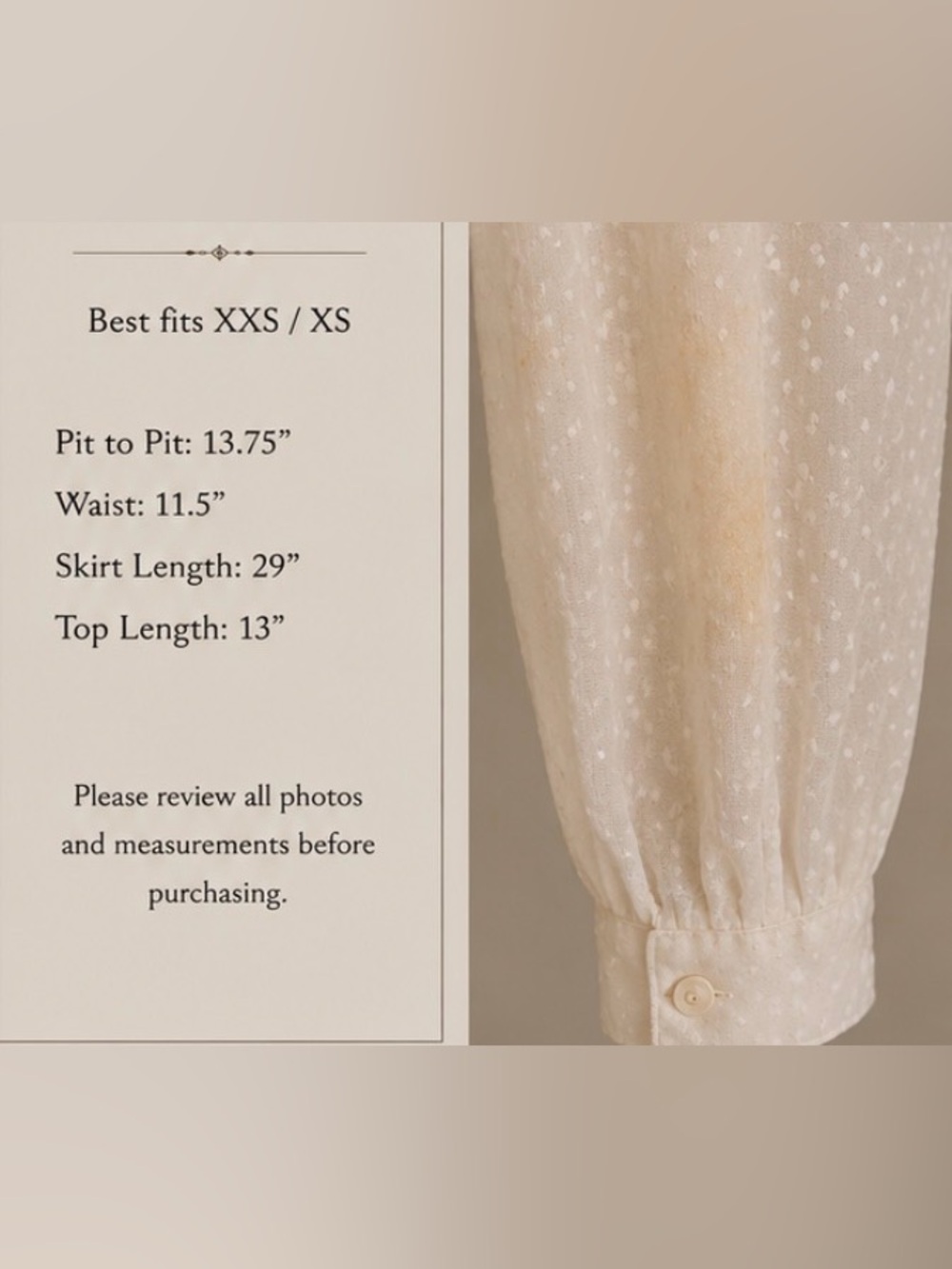 Gunne Sax - vintage 70s prairie dress -velvet bodice - tan calico - XXS - Picture 6 of 13